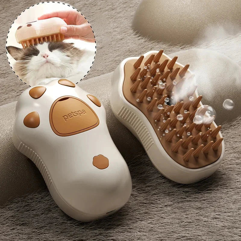 Electric Cat Steam Brush â 3-In-1 Pet Grooming Comb with Water Spray for Cats and Dogs, USB Rechargeable