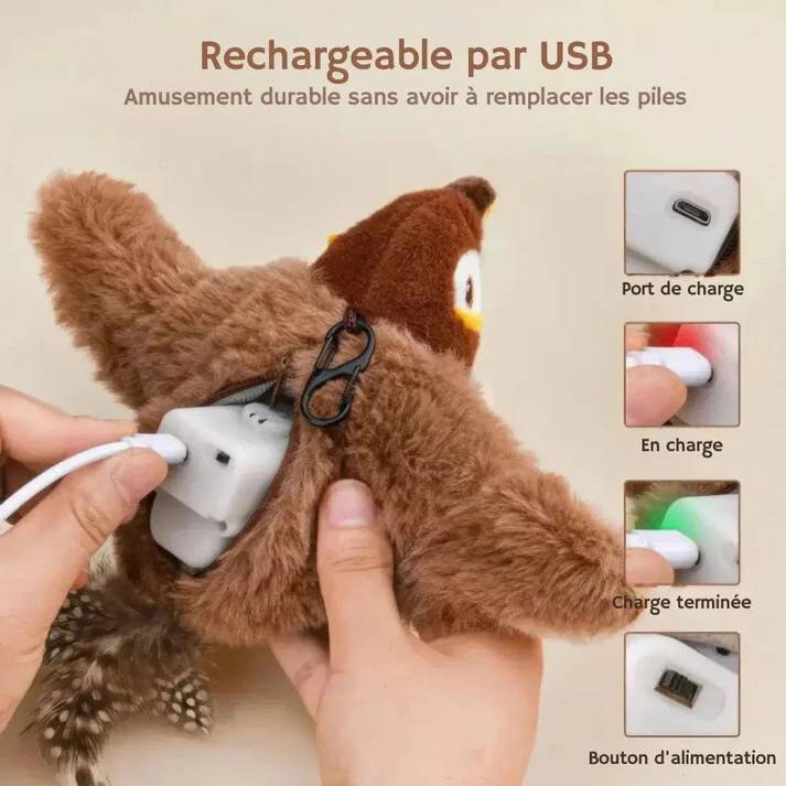 Oiseau interactif pour chat - Plumouf