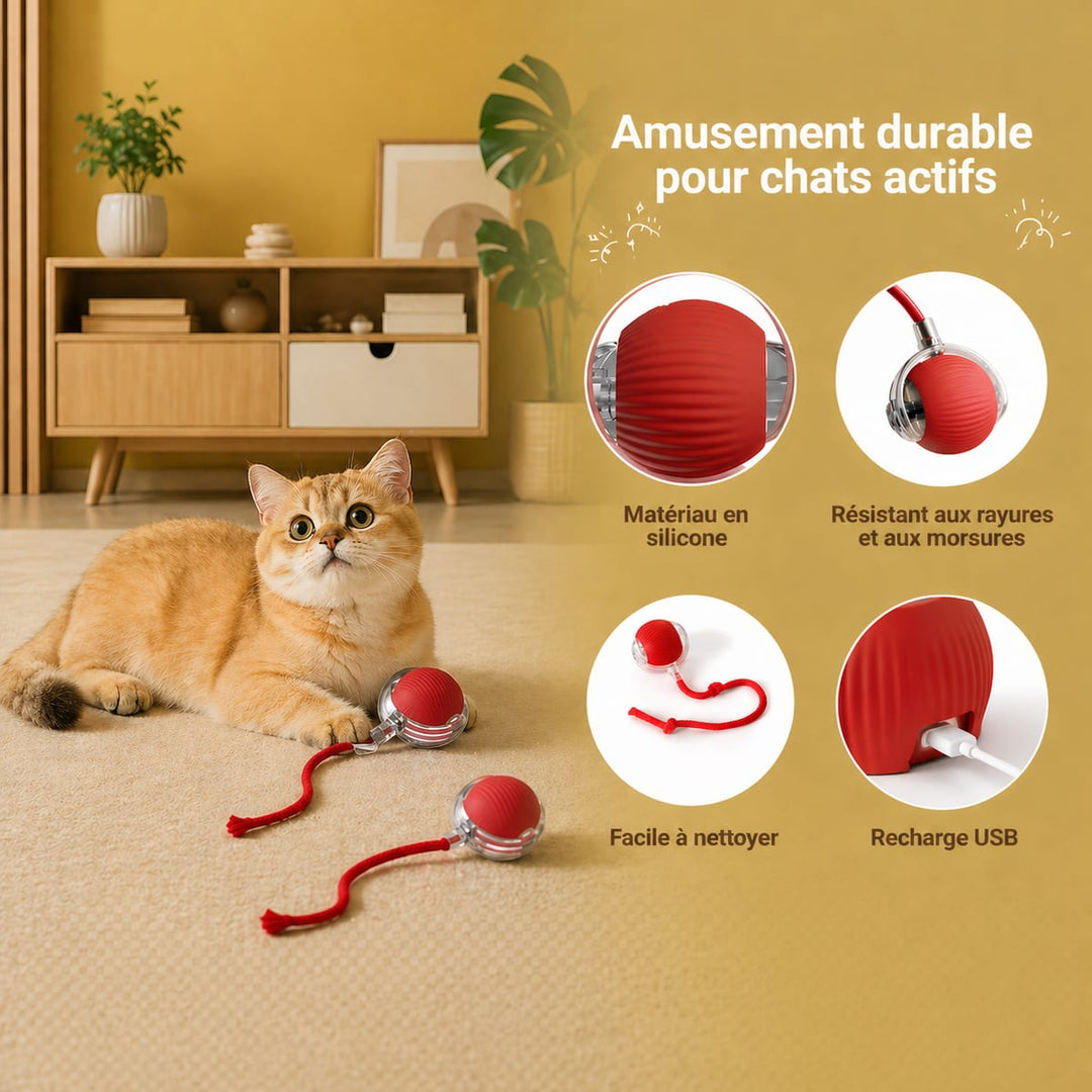 Balle interactive pour chat - Ballouf