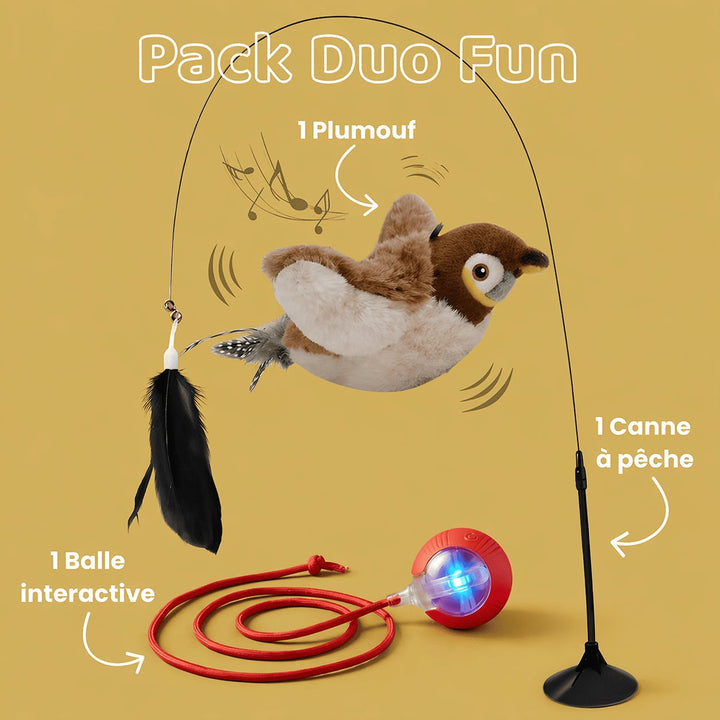 Oiseau interactif pour chat - Plumouf